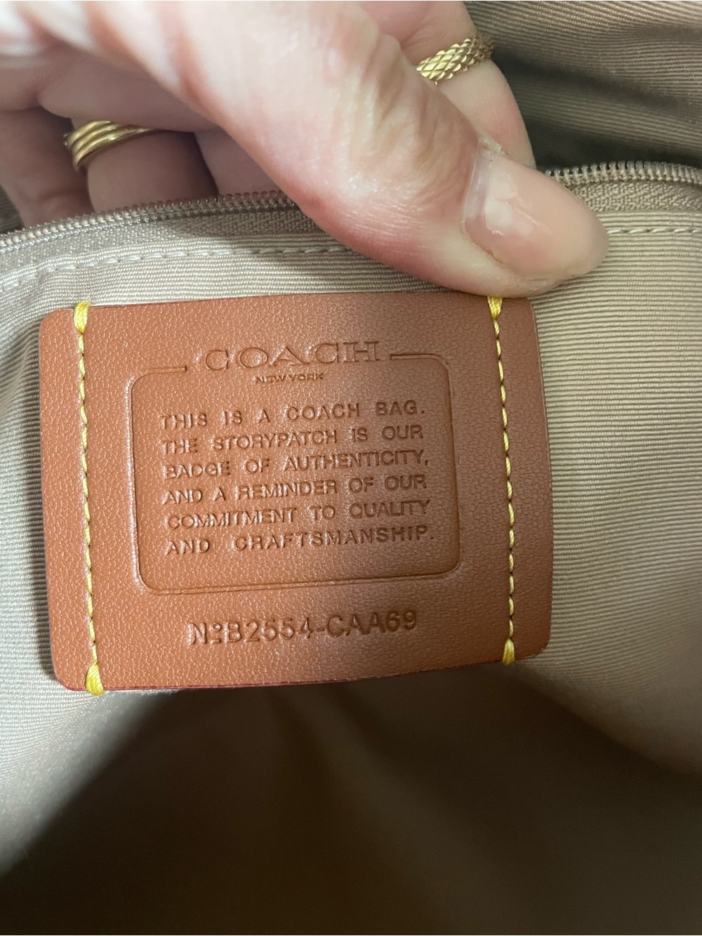 COACH Teri Hobo Signature canvas in sand / tan with gold hardware / CAA69 - Picture 7 of 10